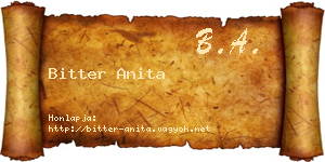 Bitter Anita névjegykártya