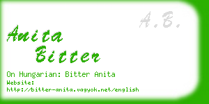 anita bitter business card